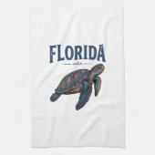 Florida Zeeschildpad Vintage Gravure Grafisch_1 Theedoek (Verticaal)