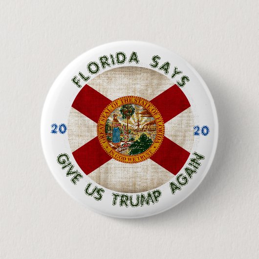 Florida zegt: ronde button 5,7 cm (Voorkant)