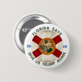 Florida zegt: ronde button 5,7 cm (Voorkant /achterkant)