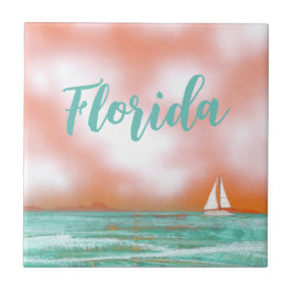 Florida zeilboot tegeltje