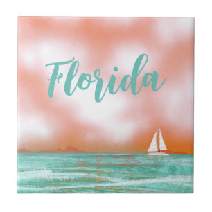 Florida zeilboot tegeltje
