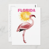 FLORIDA ZONNESCHIJN MET FLAMINGO BRIEFKAART (Voorkant / Achterkant)
