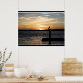 Florida zonsondergang met pelikaan poster (Keuken)