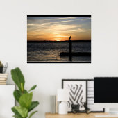 Florida zonsondergang met pelikaan poster (Thuiskantoor)