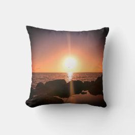 Florida Zonsondergang op het strand Natuurlijke Fo Kussen