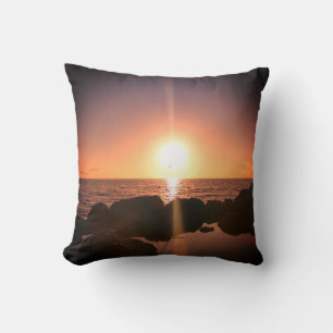 Florida Zonsondergang op het strand Natuurlijke Fo Kussen