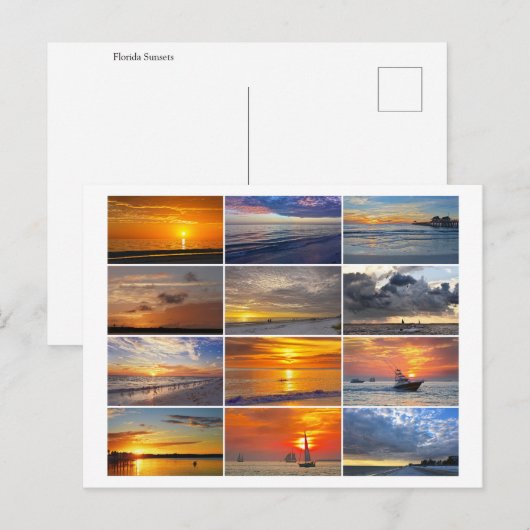 Florida Zonsondergangen Collage Briefkaart (Voorkant / Achterkant)