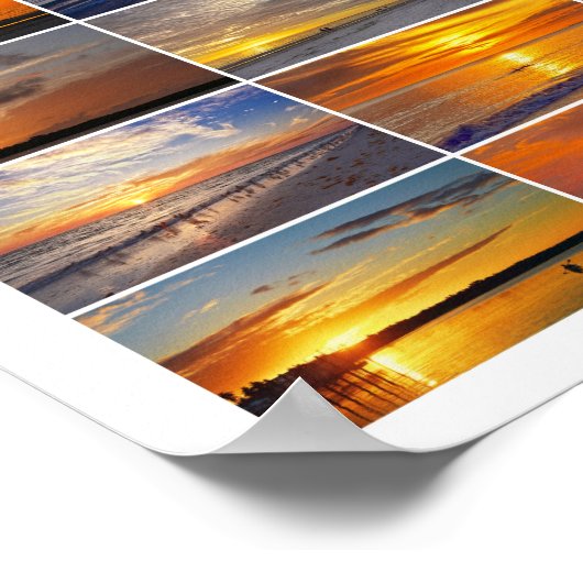 Florida Zonsondergangen Collage Poster (Hoek)