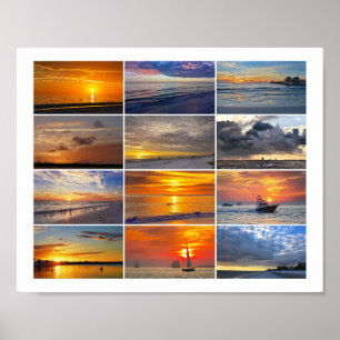 Florida Zonsondergangen Collage Poster