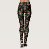 Florida Zuid - Roze Leggings van Flamingo op Black (Achterkant)