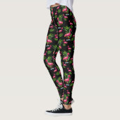 Florida Zuid - Roze Leggings van Flamingo op Black (Links)