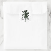 Florida, zwarte palmboom ronde sticker (Tas)