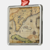FloridaPanoramic MapFlorida Metalen Ornament (Links)