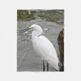 Florida's Singing Egret Fleece Deken