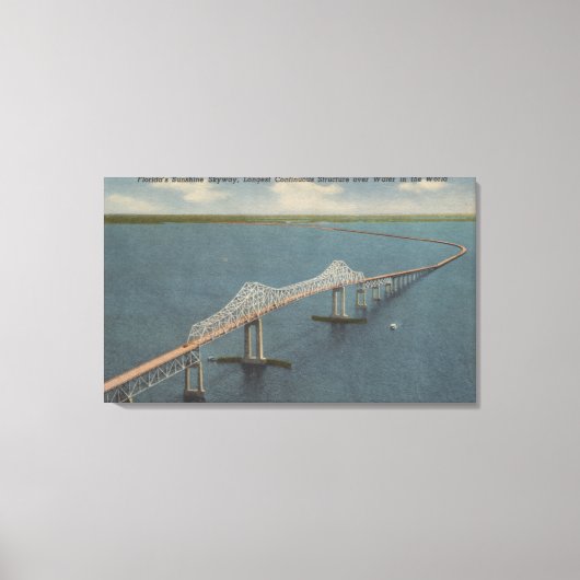 Florida's Sunshine Skyway BridgeFlorida Canvas Afdruk (Voorkant)