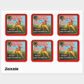 Floriday Cowboy Vierkante Sticker (Vel)