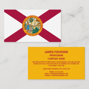 Floridiaanse vlag, vlag van Florida Visitekaartje