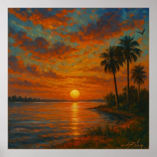 Floridian Sunset Landscape Poster (Voorkant)