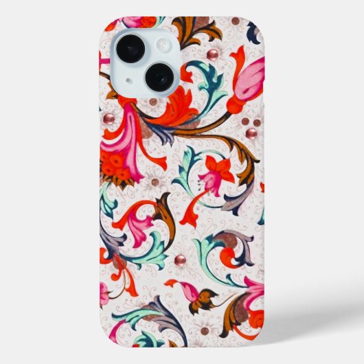 FLORIENTIJNSE RENAISSANCE RODE BLOEMENKRULLEN, BLO Case-Mate iPhone CASE (Achterkant)