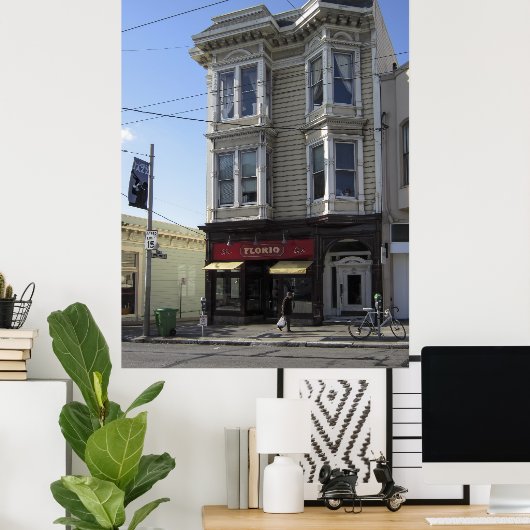 FLORIO BAR en CAFE - SAN FRANCISCO Poster (Thuiskantoor)