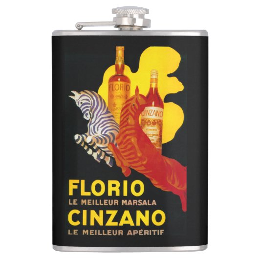 Florio Cinzano  PosterEurope Heupfles (Voorkant)
