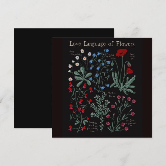 Floriograpy Liefde taal van bloemen botanisch (Voorkant / Achterkant)