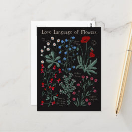 Floriograpy Liefde taal van bloemen botanisch Briefkaart