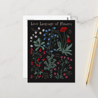 Floriograpy Liefde taal van bloemen botanisch Briefkaart