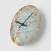  florische historische franse blauwe rozen ronde klok (Hoek)