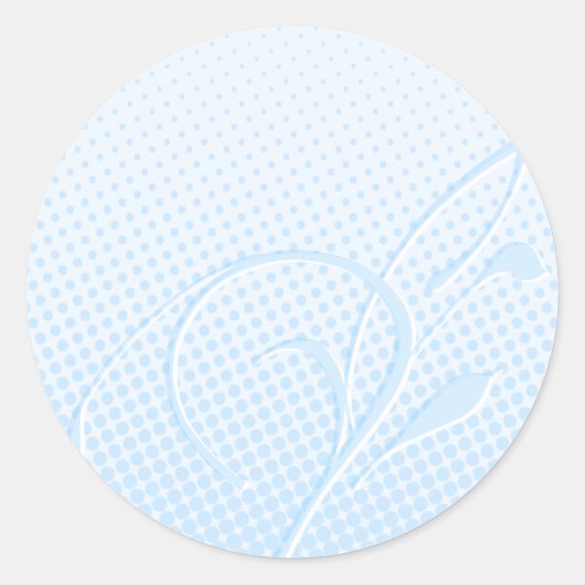 Florish en Blue Stippen Ronde Sticker (Voorkant)