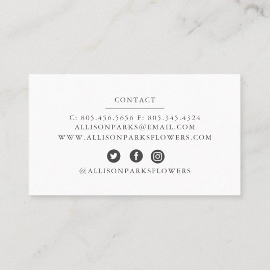 Florist/ander Visitekaartje (Achterkant)