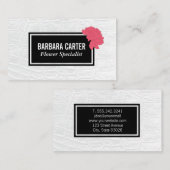 Florist | anjers (rood) | Wit leder Visitekaartje (Voorkant / Achterkant)