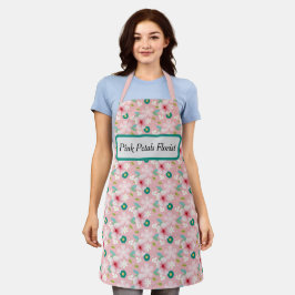 Florist Apron Pink met bloemen Schort