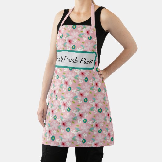 Florist Apron Pink met bloemen Schort (Insitu)