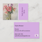 Florist Art Visitekaartje, bloemenherschikking Visitekaartje (Voorkant / Achterkant)