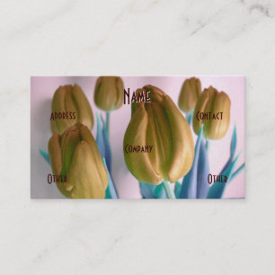 Florist - Beige Green Tulips Visitekaartje