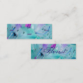 Florist - Blauwe Floral Mini Visitekaartje (Voorkant / Achterkant)