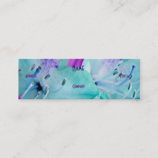 Florist - Blauwe Floral Mini Visitekaartje (Voorkant)