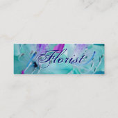 Florist - Blauwe Floral Mini Visitekaartje (Achterkant)