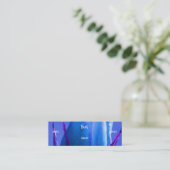 Florist - Blauwe Roze Roze Mini Visitekaartje (Staand voorkant)