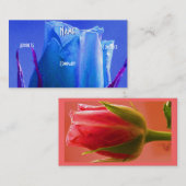 Florist - Blauwe Roze Roze Visitekaartje (Voorkant / Achterkant)