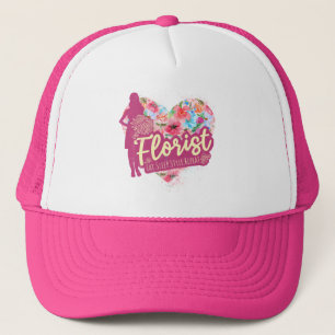 Florist bloemen met tuinontwerp voor het hart trucker pet