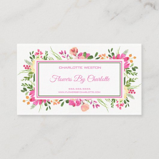 Florist, bloemenwinkel, bloemen visitekaartje (Voorkant)
