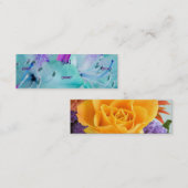 Florist - Blue Floral Yellow Rose Mini Visitekaartje (Voorkant / Achterkant)