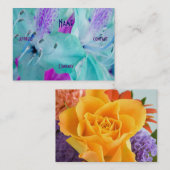 Florist - Blue Floral Yellow Rose Visitekaartje (Voorkant / Achterkant)