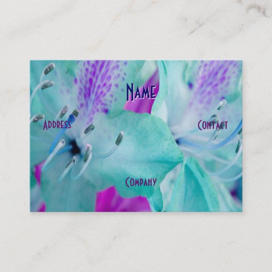 Florist - Blue Floral Yellow Rose Visitekaartje (Voorkant)