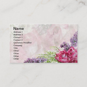 Florist Bouquet, Rozen, Lilacs, Lily van de Valley Visitekaartje