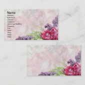 Florist Bouquet, Rozen, Lilacs, Lily van de Valley Visitekaartje (Voorkant / Achterkant)