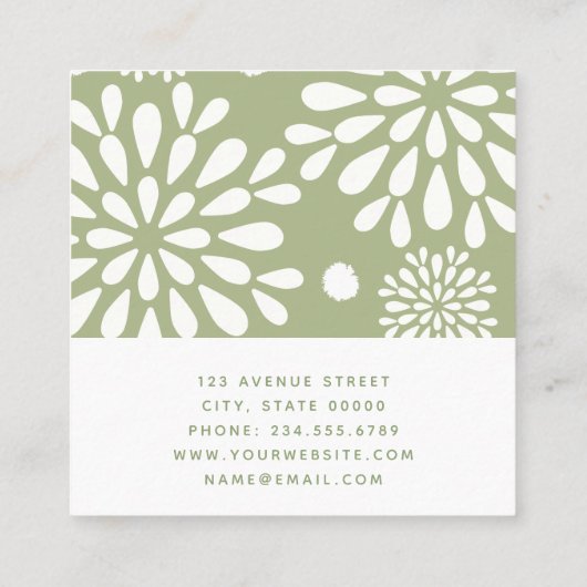 Florist Business Minimalist Vierkante Visitekaartje (Achterkant)