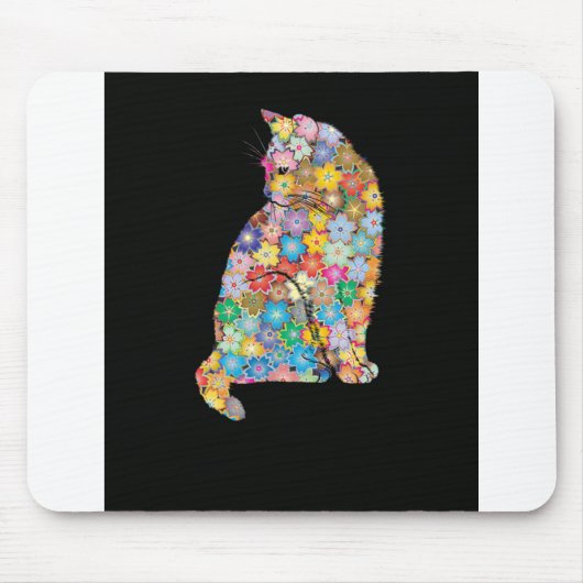 Florist Ca Flower Cat Red Cat Pink Cat Muismat (Voorkant)
